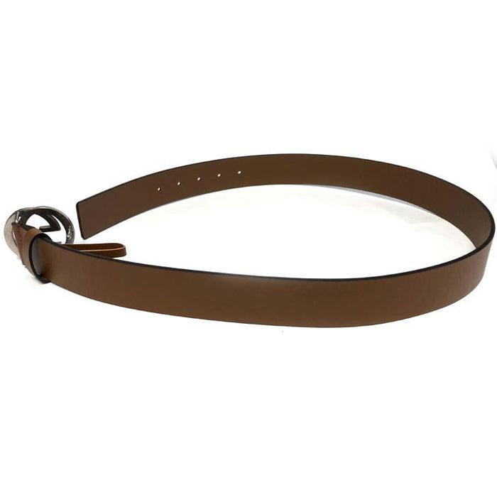 GUCCI Brown Leather Interlocking Logo Men's Belt 546389 BGHON 2535