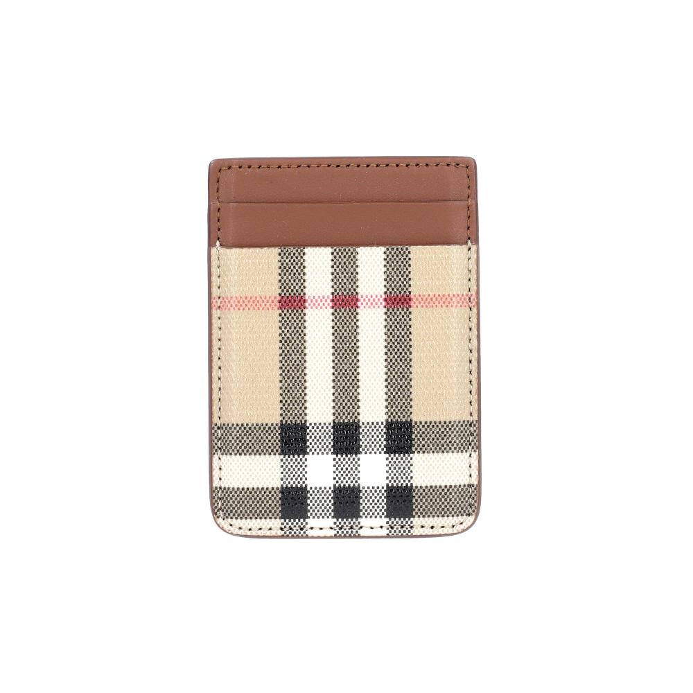BURBERRY Check Pattern Leather Card Holder Wallet Women’s 8130228 A7026
