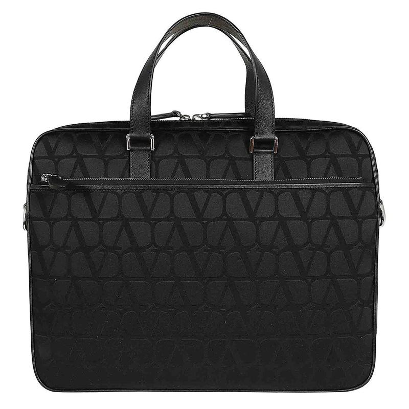 VALENTINO Iconographe Leather Briefcase Black