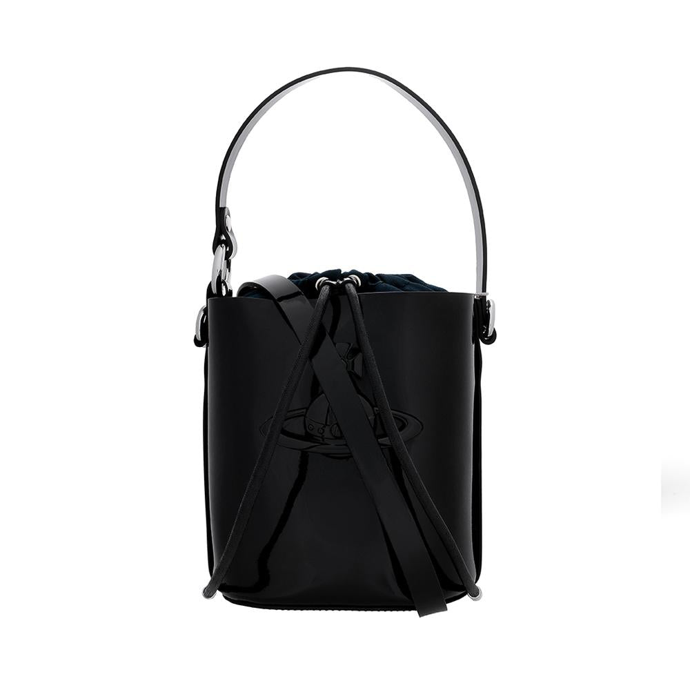 Vivienne Westwood Daisy Shiny Patent Drawstring Shoulder Ba 4C030007W L008I N404