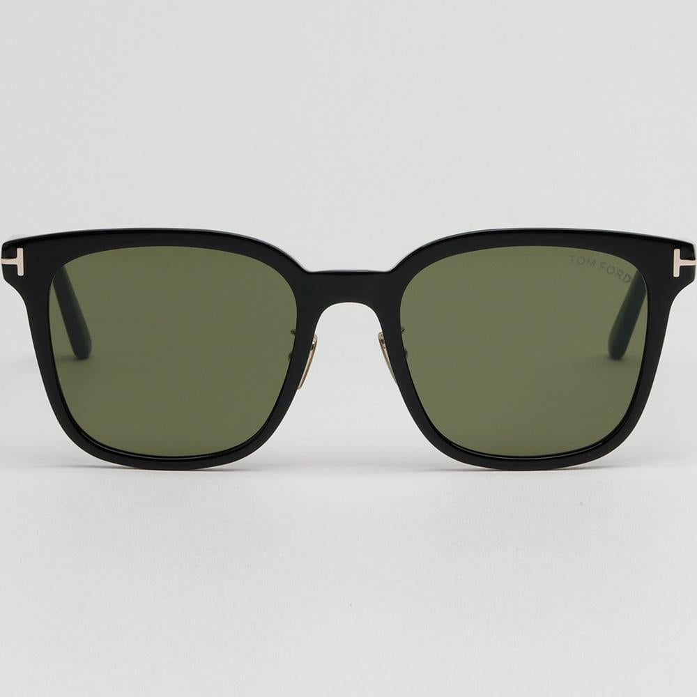 TOM FORD Dark Green Tint Square Black Acetate Sunglasses Unisex TF1135K 01N