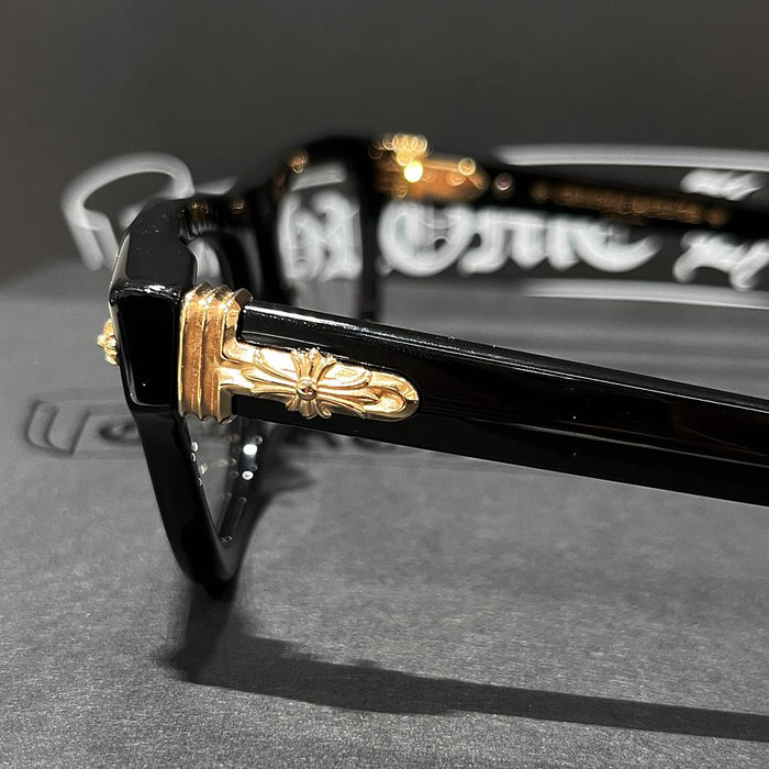 Chrome Hearts Black Gold Trim Unisex Eyeglasses