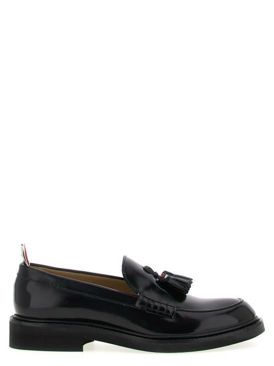 THOM BROWNE Polished Calf Leather Microsol Tassel Loafers