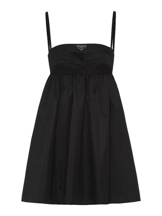 PRADA Re-Nylon Mini Dress with Double Pockets Black