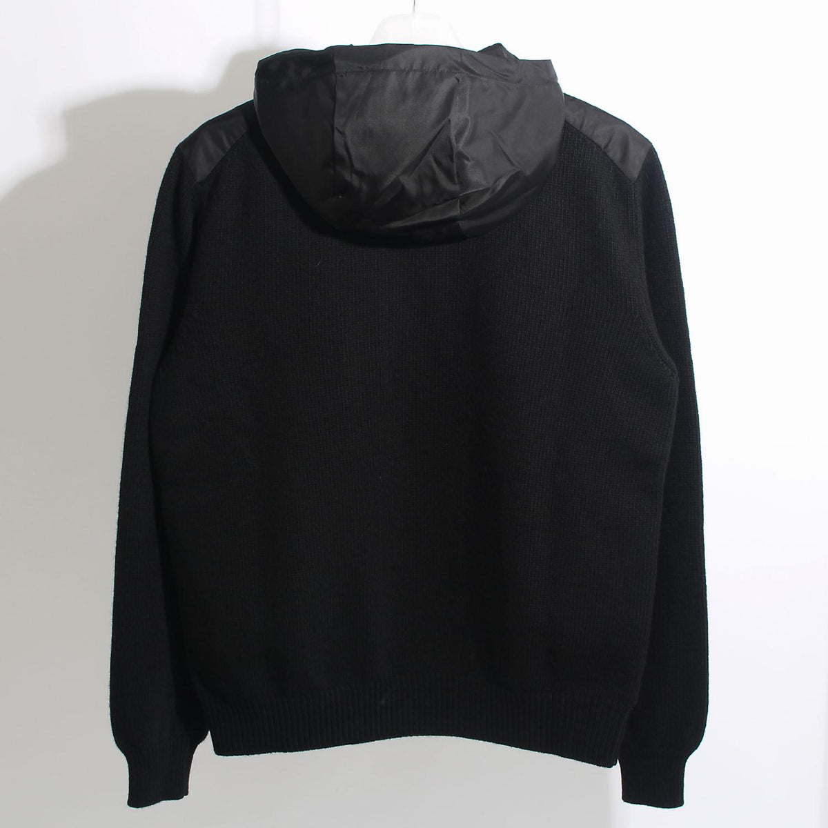 PRADA Black Cashmere Wool Hooded Zip Jacket for Men UMG370 16AM F0002