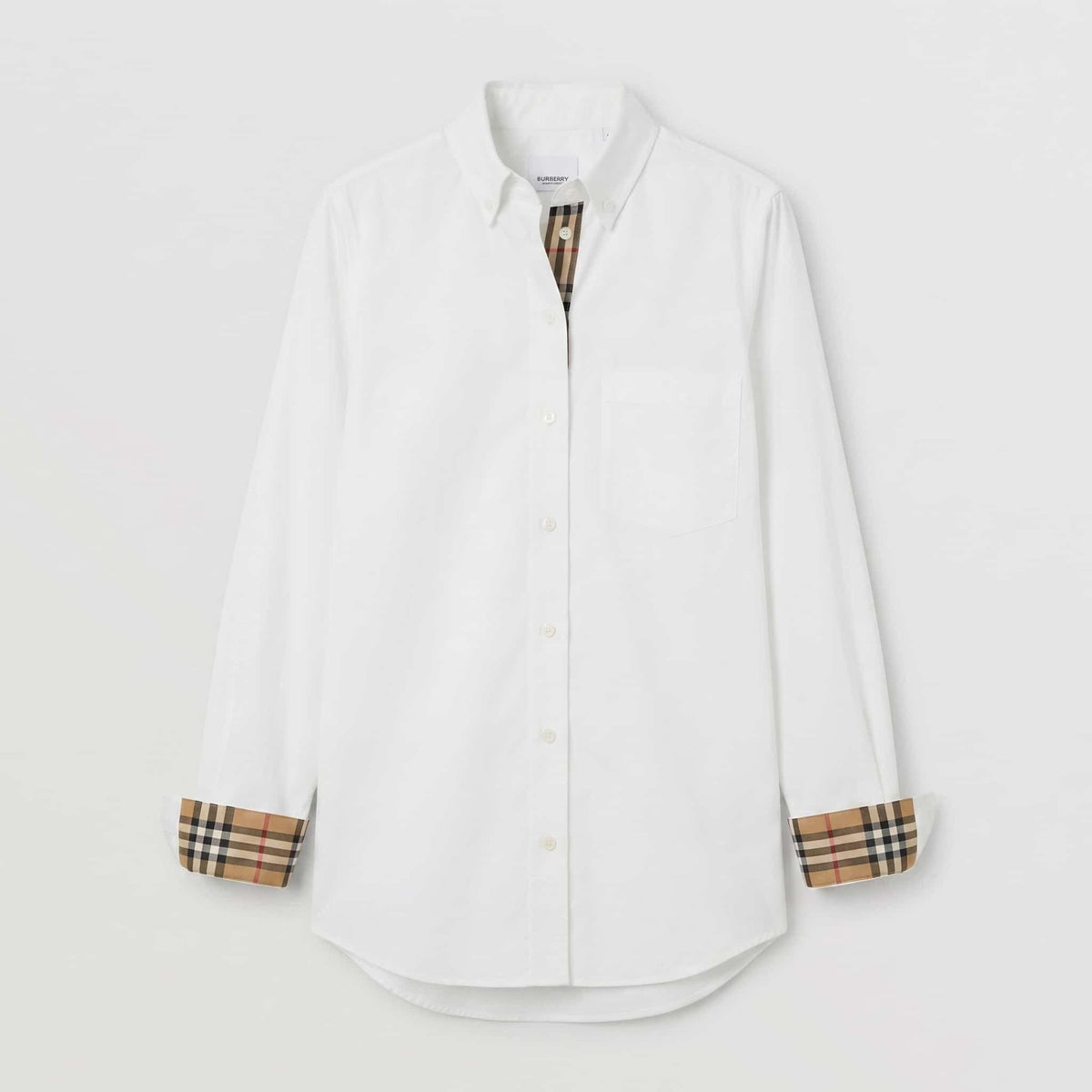 BURBERRY Lapwing Check Point Cotton Shirt White Women’s 80678131
