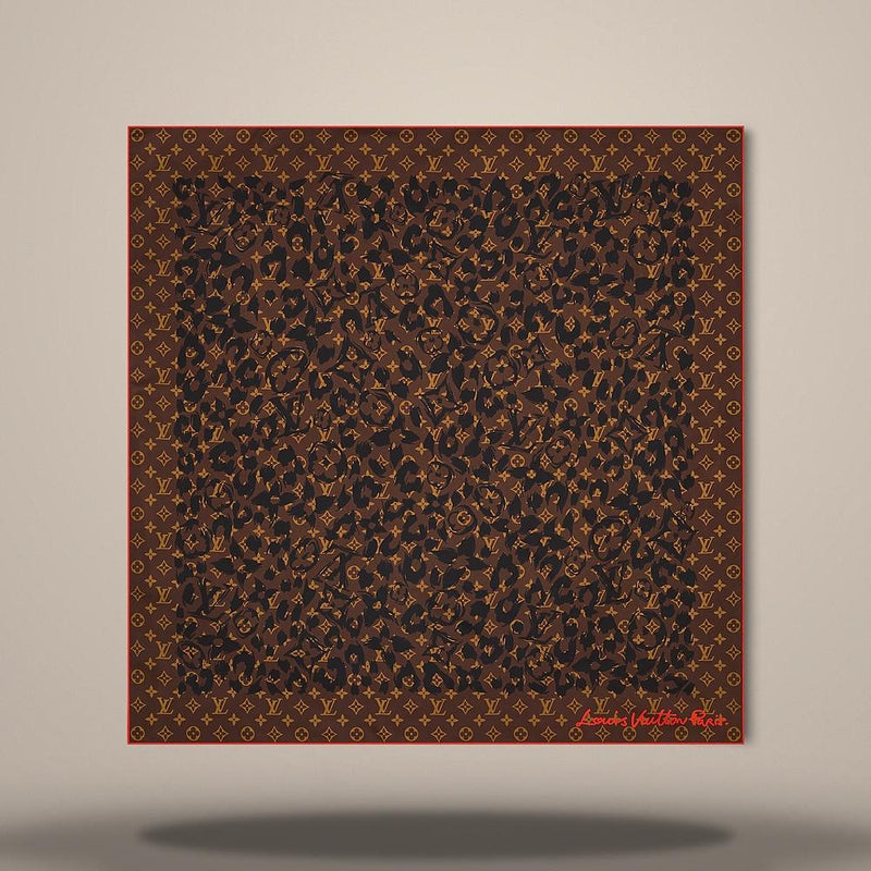 Louis Vuitton Brown LV Safari Square Scarf 90