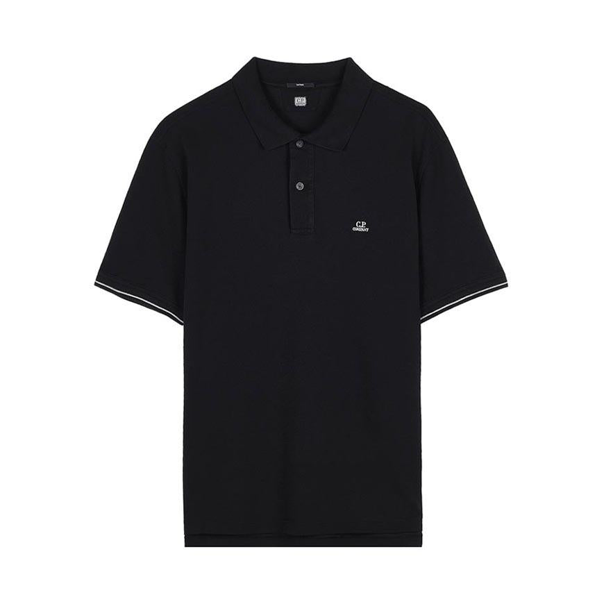 CP Company Men’s Logo Pique Polo T-Shirt Black