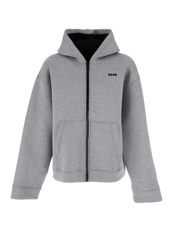 MSGM Micro Logo Viscose Zip Hoodie 3940MH24 257612 97