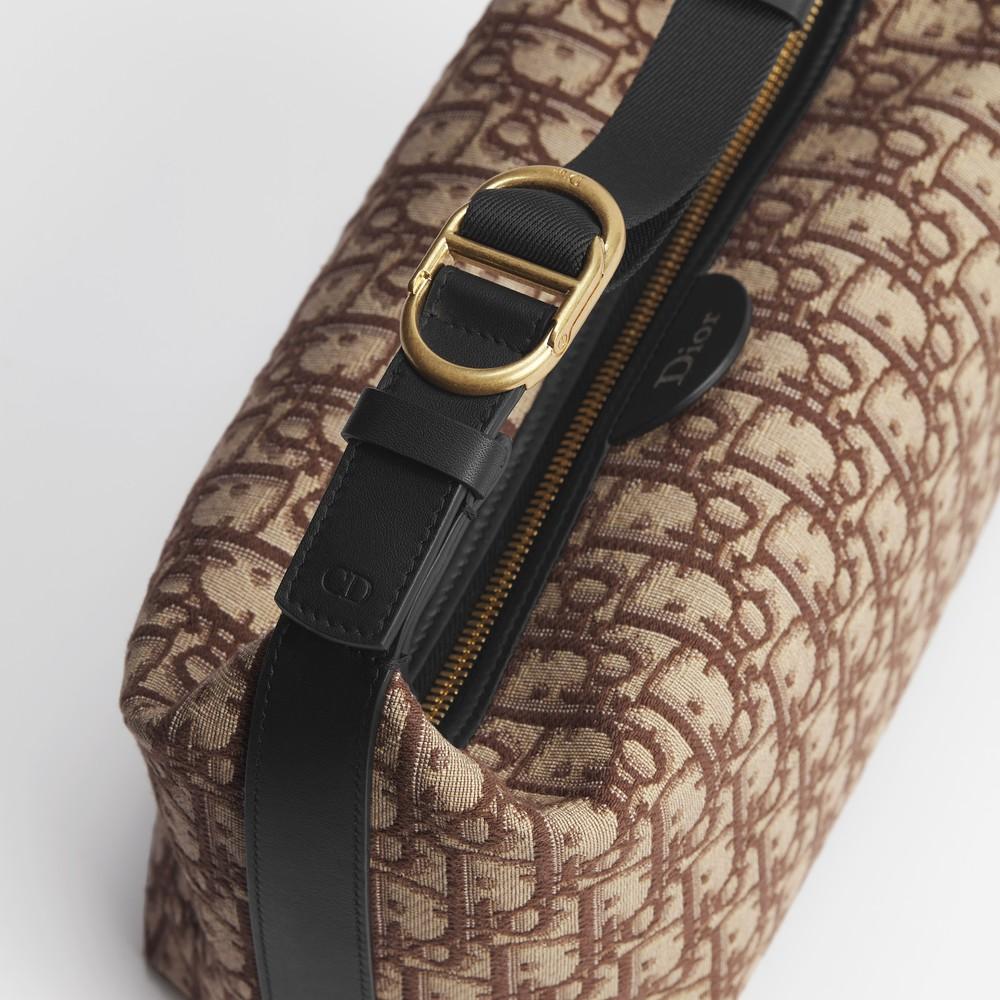 DIOR Brown Dior Oblique Jacquard Zipped Card Pouch