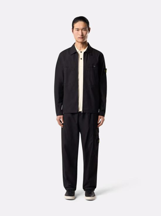 STONE ISLAND Black Nylon Zip Jacket for Men K1S151200012 S0063 V0029