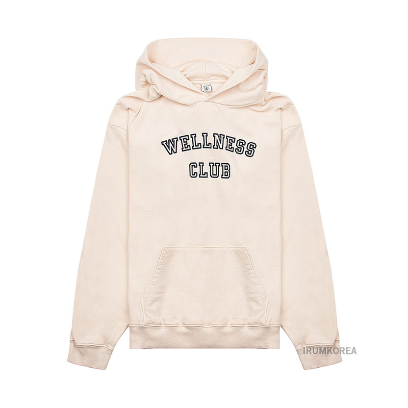 SPORTY&RICH Women's Wellness Club Pullov WELLNESS CLUB FLOCKED HOODIE CREAM NAVY