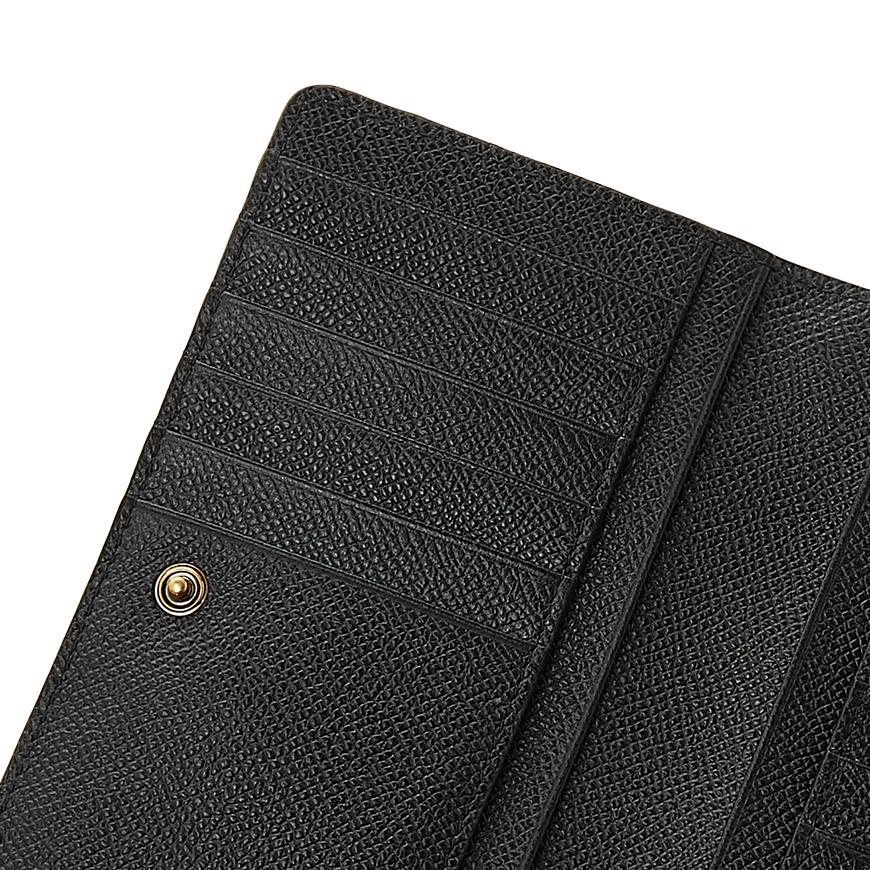 Ferragamo Gancini Leather Continental Wallet Black Women’s