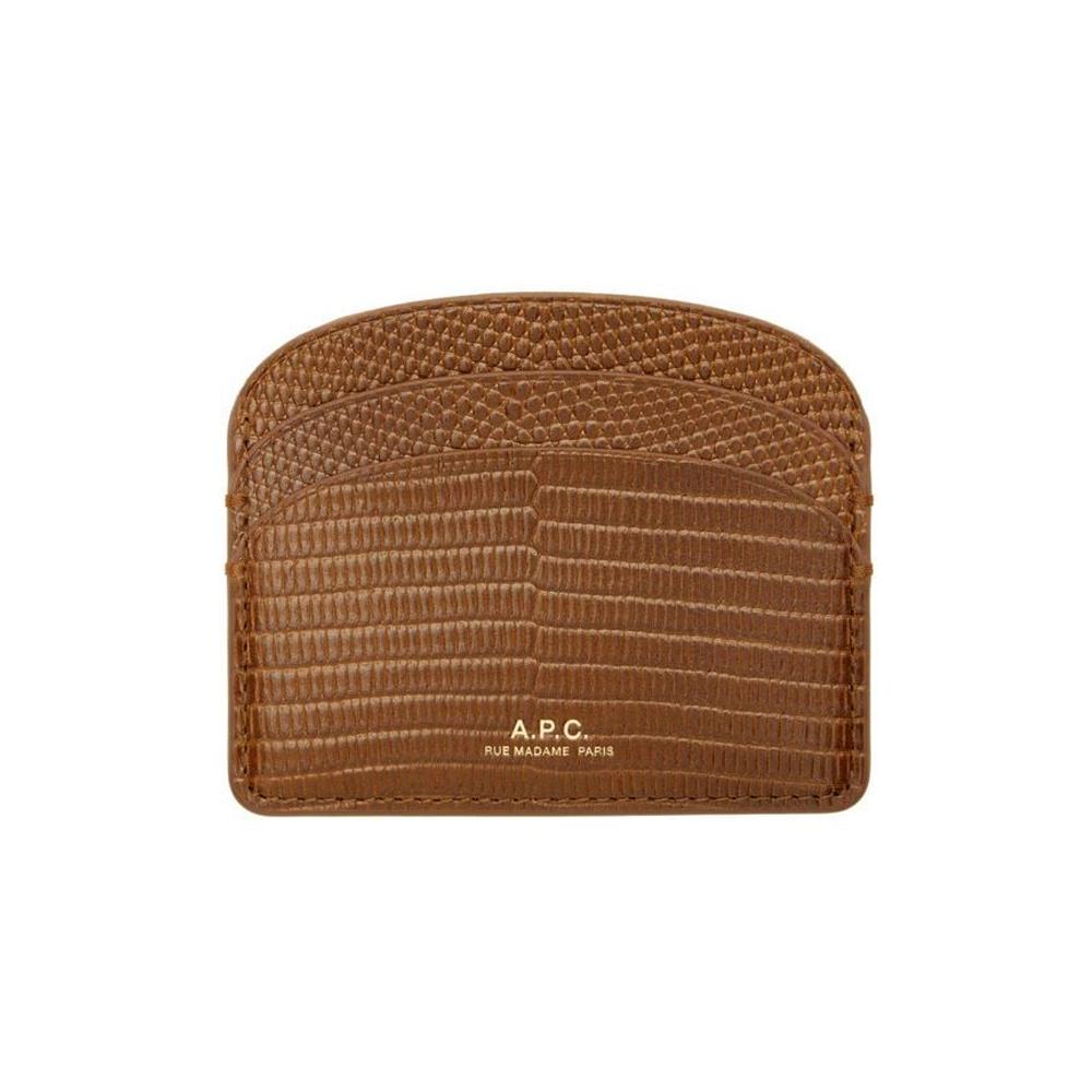 A.P.C. Demi-Lune Crocodile-Embossed Leather Card Holder