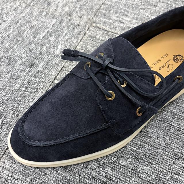 Loro Piana Suede Sea Sail Walk Loafers Brown Men's FAN1317 W000