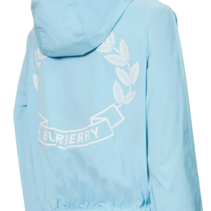 BURBERRY Women's Hooded Back Logo Denim Blue Jacket 8071532