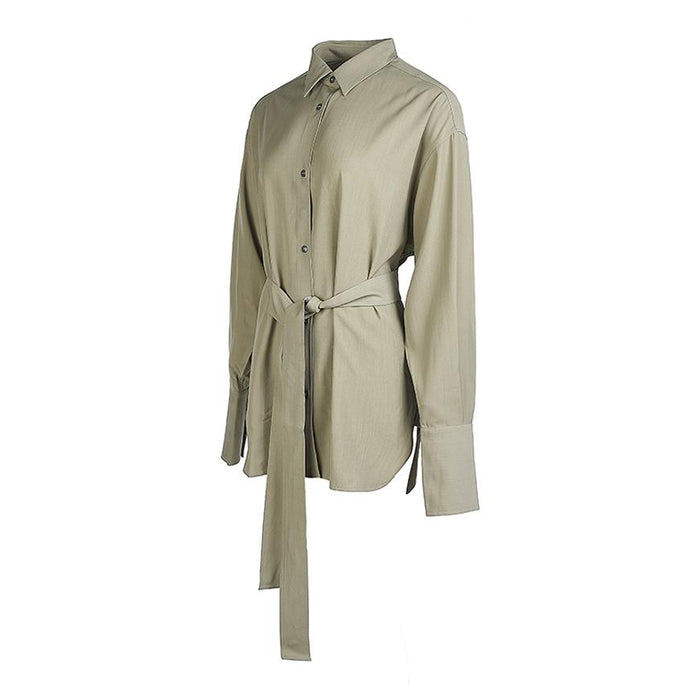 STUDIO NICHOLSON Women’s Condell Belted Shirt PEA