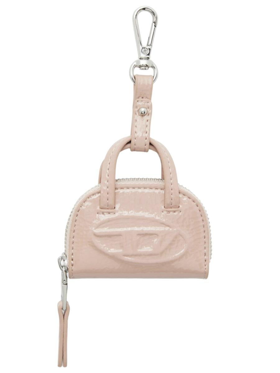 DIESEL Silver-Tone Logo Keyring Keychain