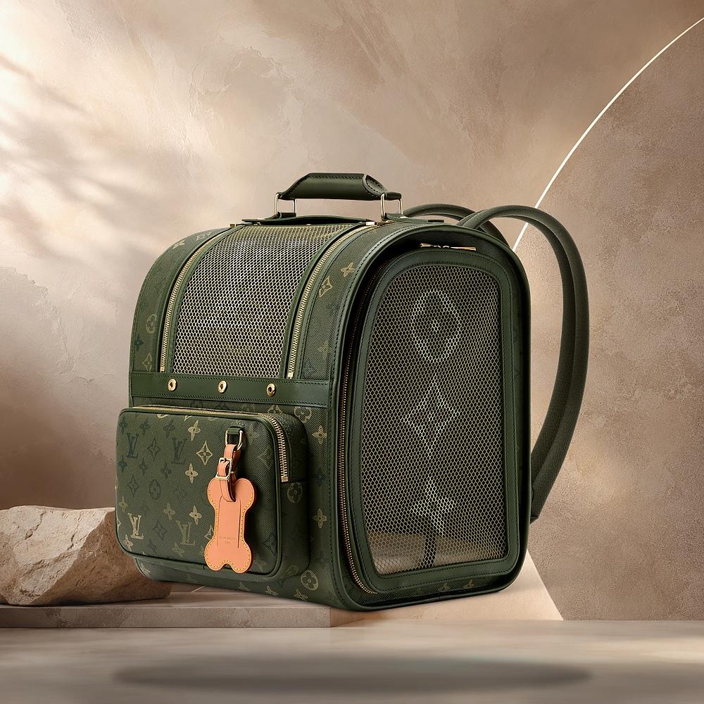 Louis Vuitton Khaki Green Dog Backpack Tote Bag M26961