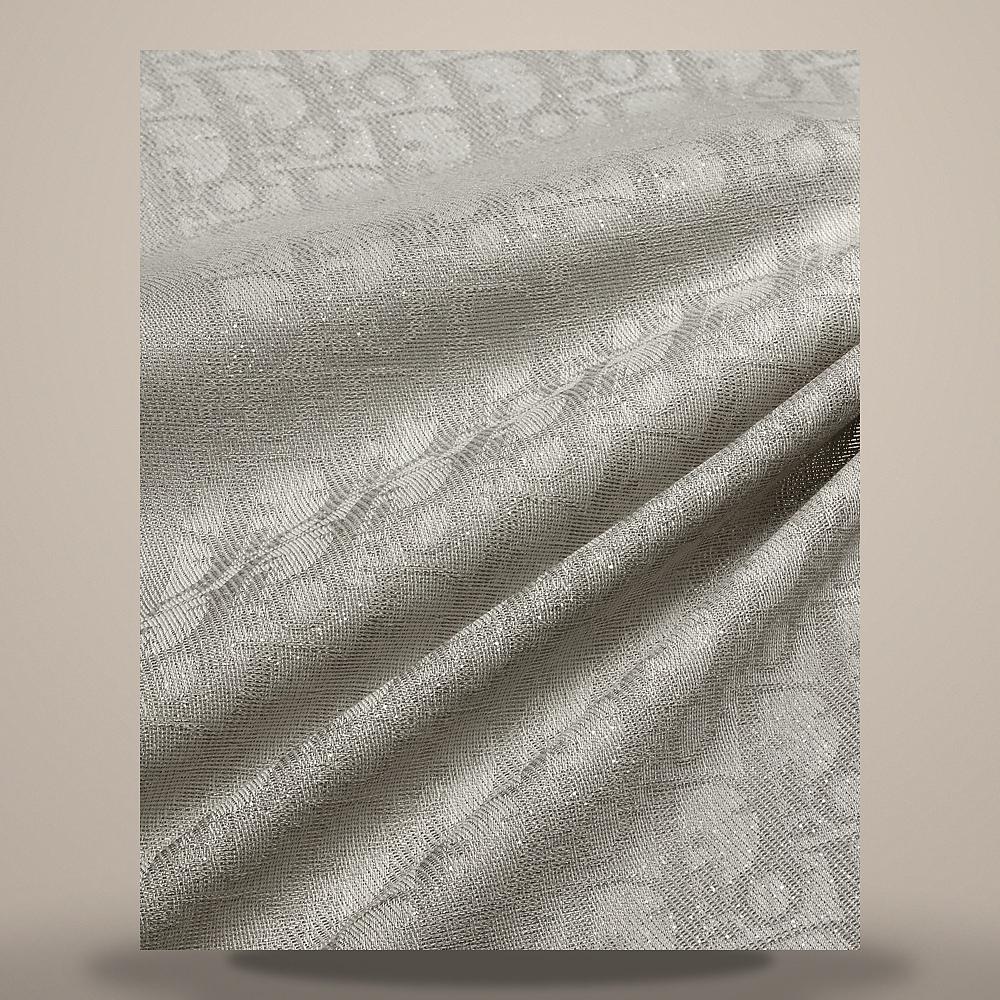 DIOR Oblique Silver-Tone Silk Wool Cashmere Jacquard Scarf 64TS140L1166CO95