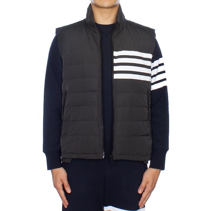 THOM BROWNE Men’s Diagonal Stripe Padded Vest Gray