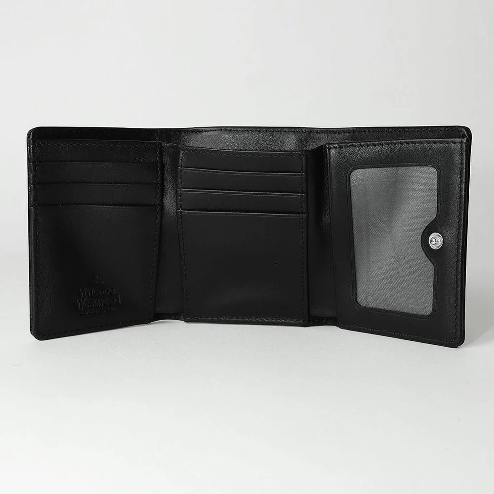 Vivienne Westwood Small Frame Bifold Wallet Black Leather