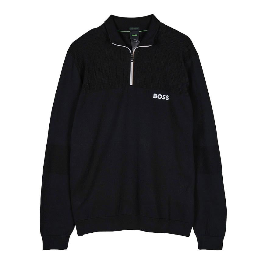 HUGO BOSS Water-Repellent Zip Neck Knit Sweater for Men 50541953 001