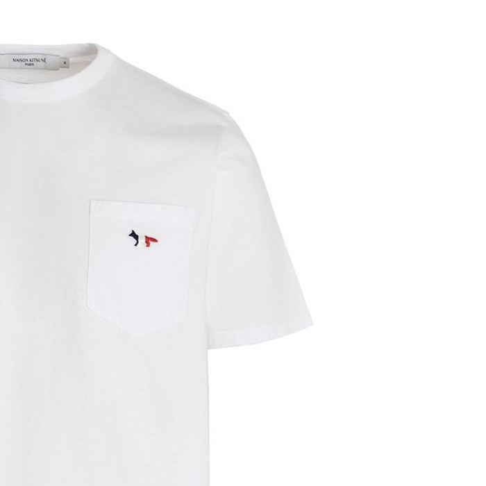 Maison Kitsune Men's White Tricolor Fox T-Shirt FM00120 KJ0010 P100