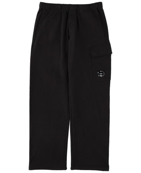 CP Company Diagonal Raised Fleece Cargo Sweatpants Black Men