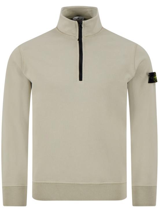 STONE ISLAND Organic Cotton Fleece Regular Fit Half Zip Sweatshirt L2S15 610007