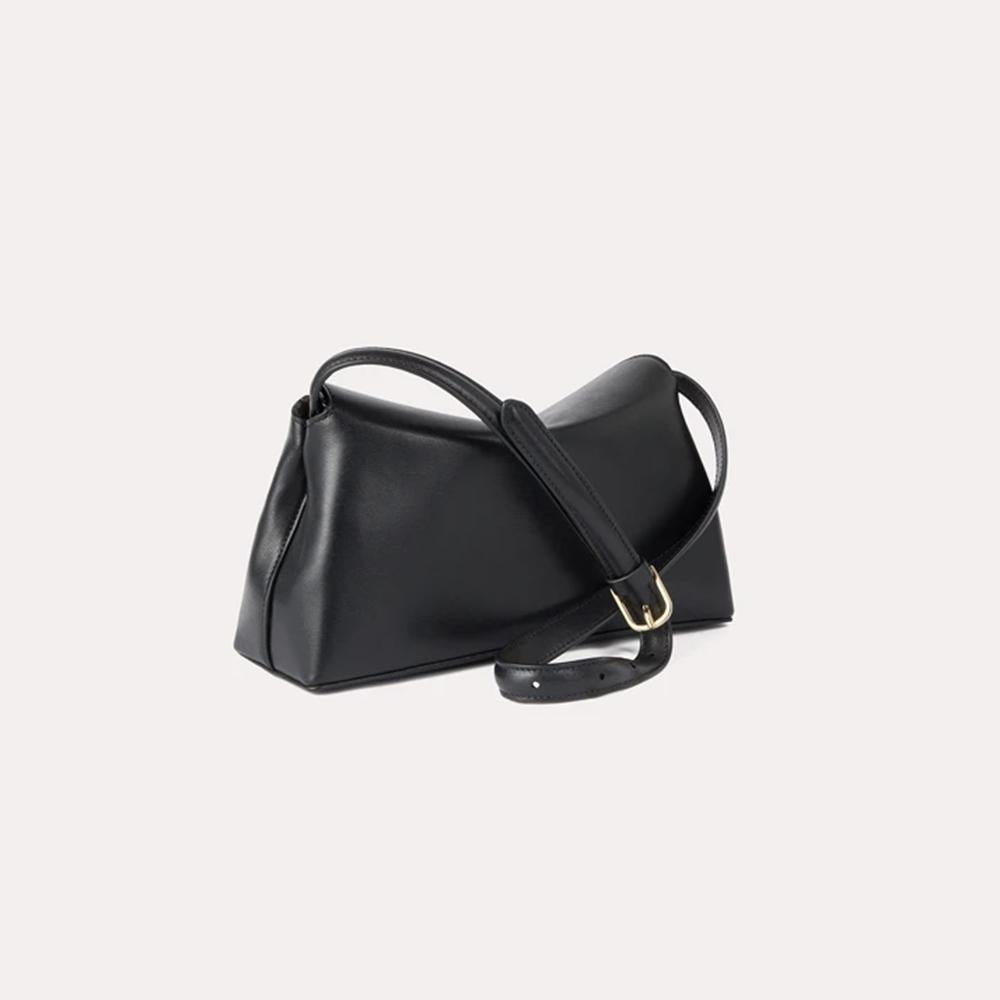 Toteme T-Lock Clutch Black Leather Shoulder Bag WLGBG419 LE0025 001