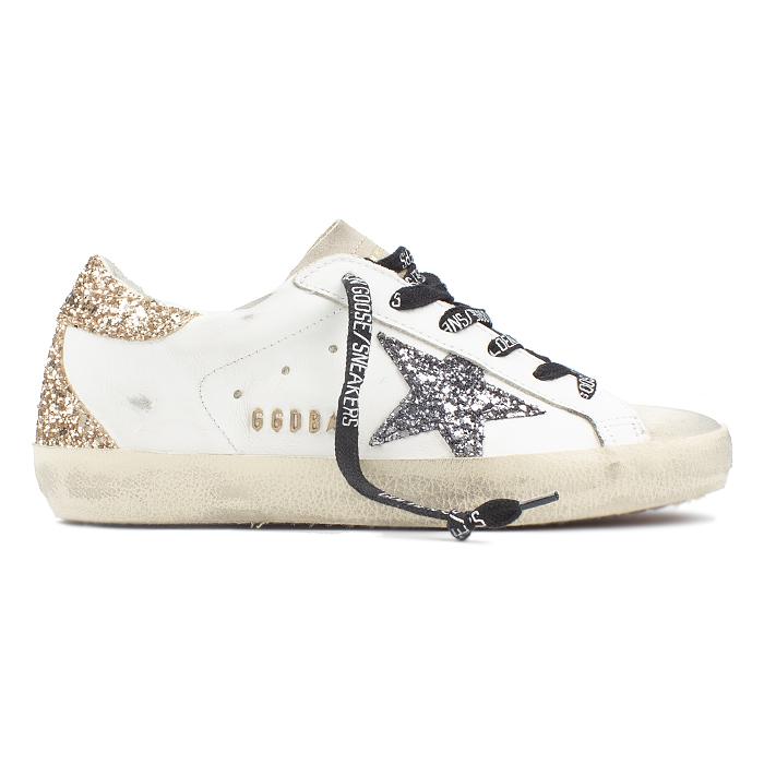 GOLDEN GOOSE Superstar Distressed Leather Low-Top Sneakers White