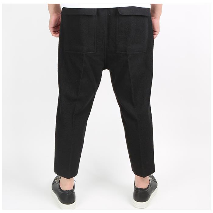 Rick Owens Astaires Cropped Pants Black Wool Classic Mens Pants