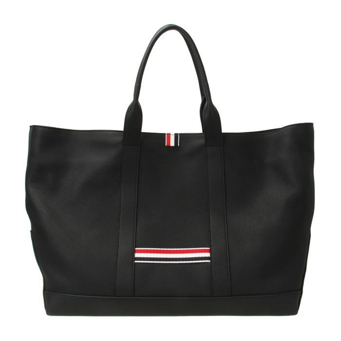 THOM BROWNE RWB Medium Tool Tote Bag Black Leather Tote