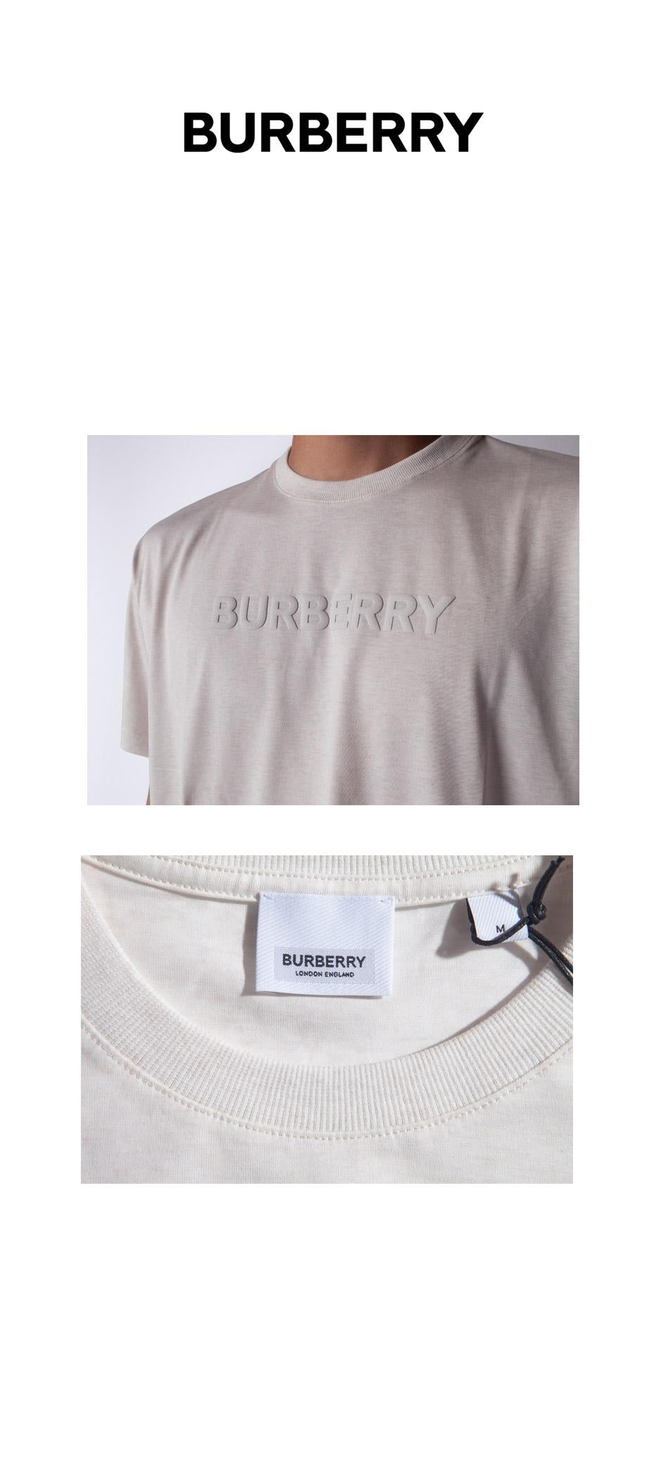 BURBERRY Logo Print Cotton Jersey Short Sleeve T-Shirt