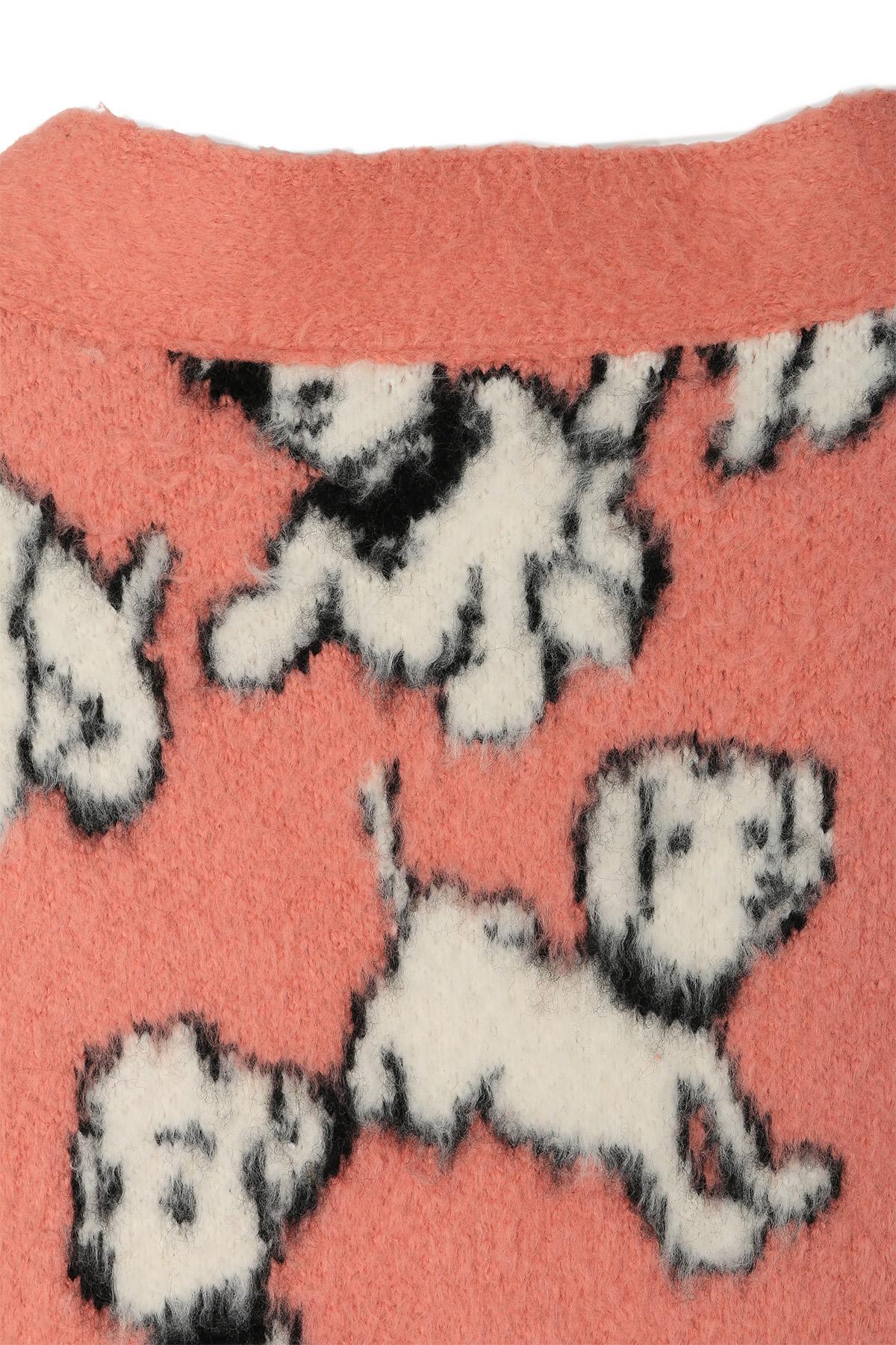 CELINE Artist Jacquard Brushed Cotton-Wool Cardigan Pink