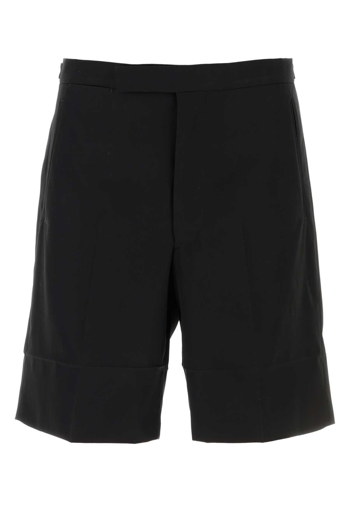 PRADA Black Nylon Drawstring Shorts Men