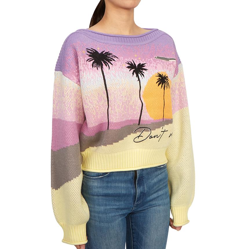 House of Sunny Women’s Off-Shoulder Knit Sweater Multi Color