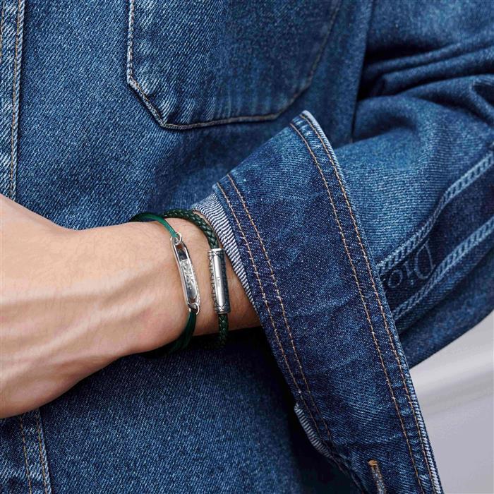 DIOR Cannage Woven Leather Bracelet