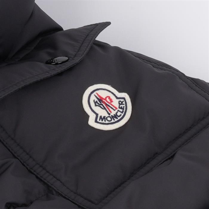 Moncler Black Nylon Hooded Short Down Jacket