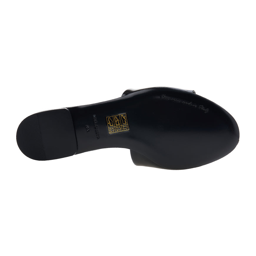 D&G Women's DG Logo Leather Sandals CQ0455 A1037 80999 1