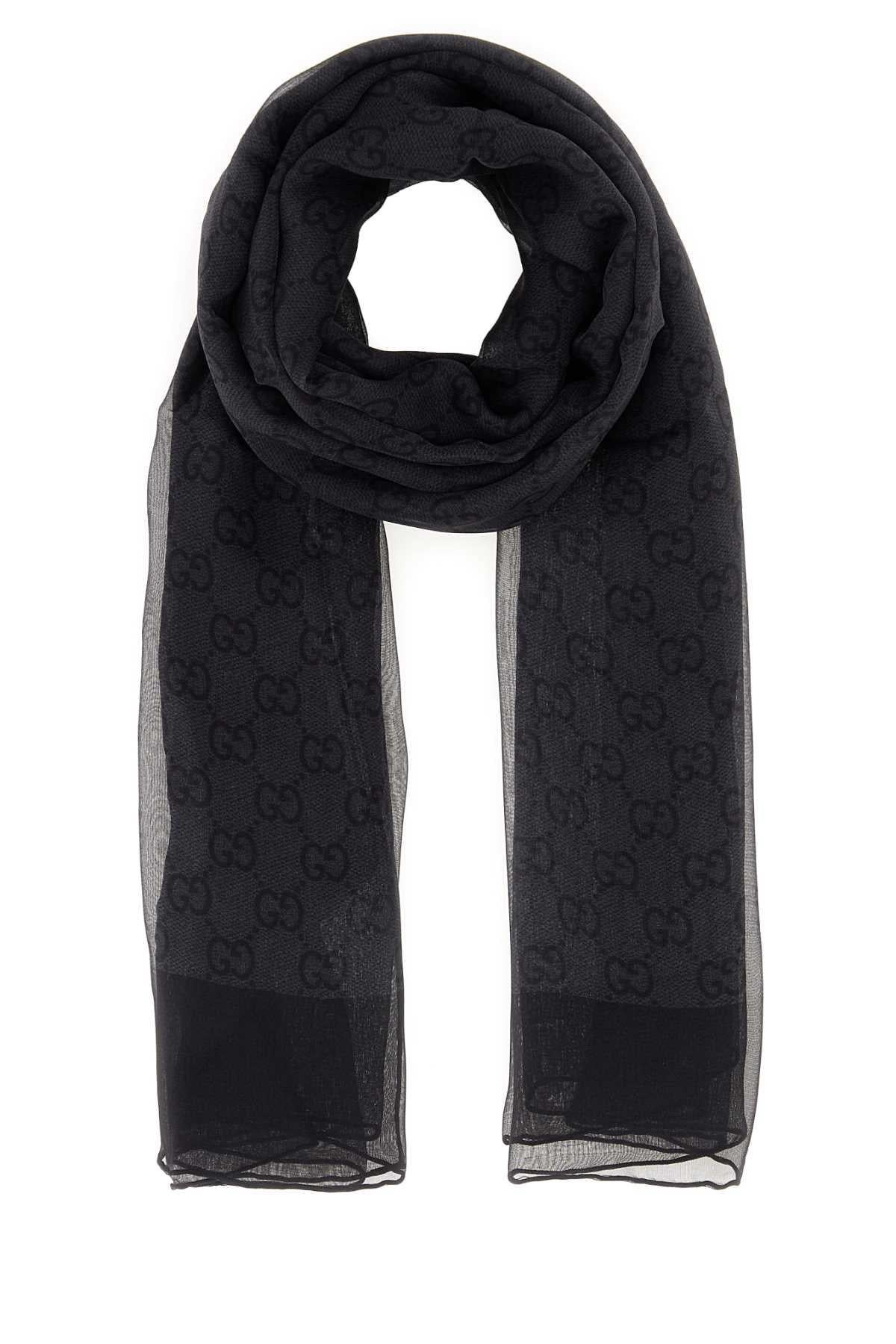 GUCCI Black Wool Scarf
