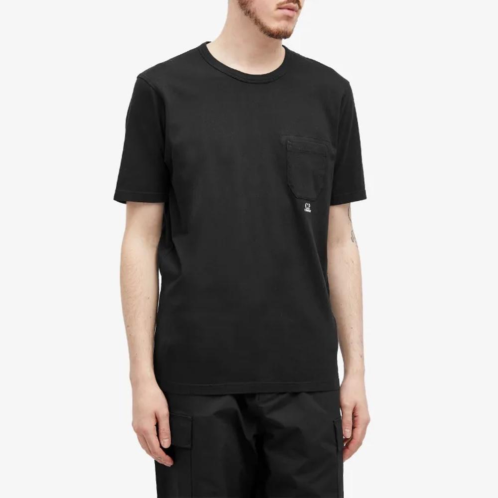 CP Company Pocket Short Sleeve T-Shirt Black Unisex Cotton