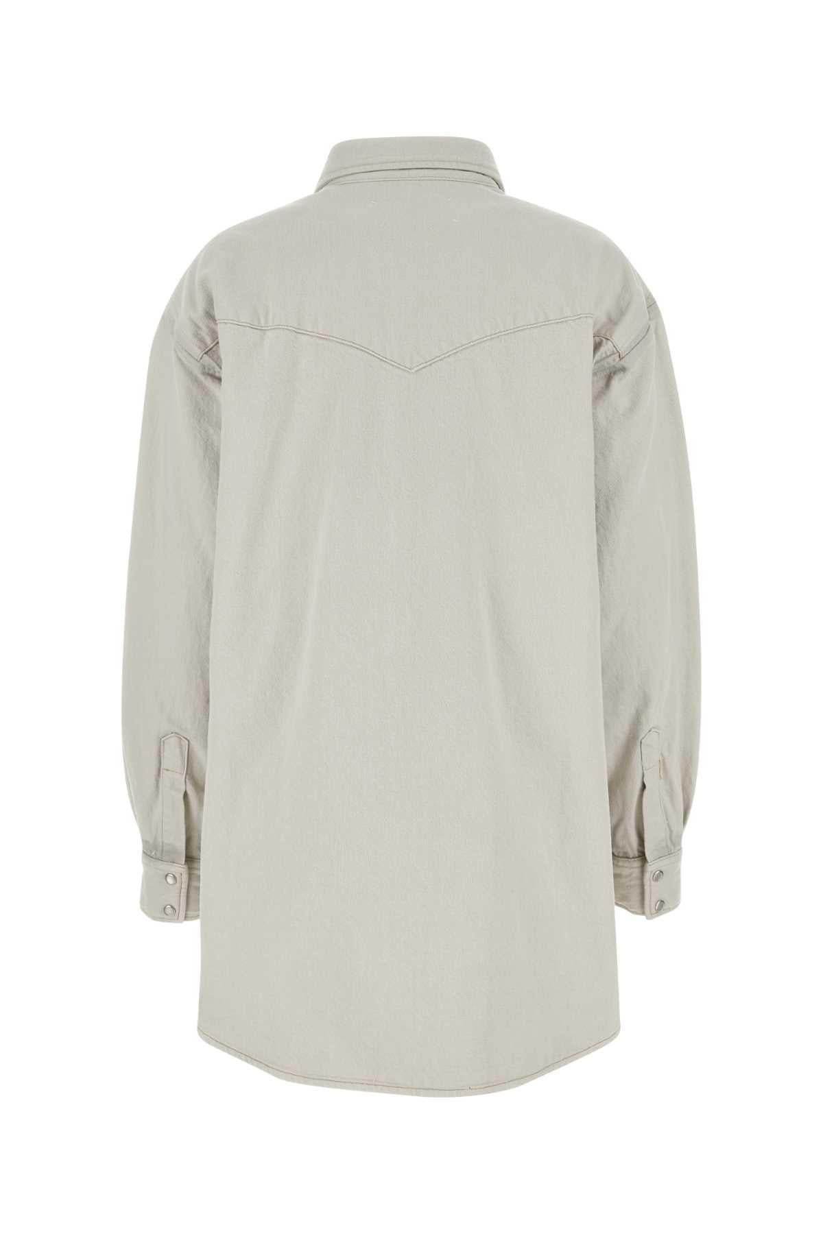 Maison Margiela Long Sleeve Button-Up Shirt Beige Cotton Women