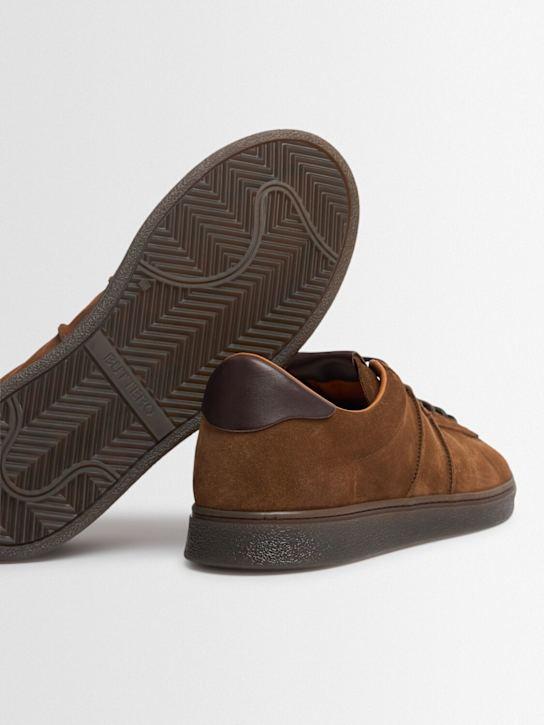 buttero Leather Low-Top Sneakers for Men B11740 GORH UG BROWN DOM