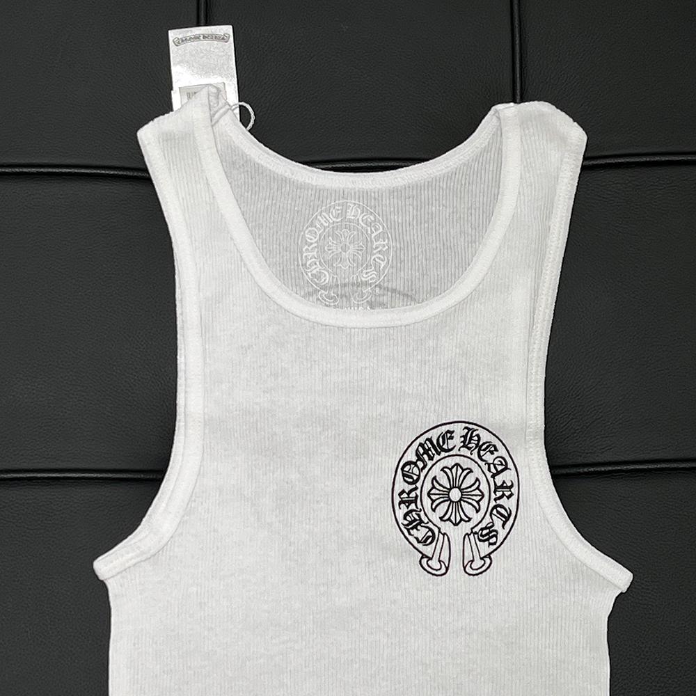Chrome Hearts Horseshoe Long Tank Top Sleeveless White