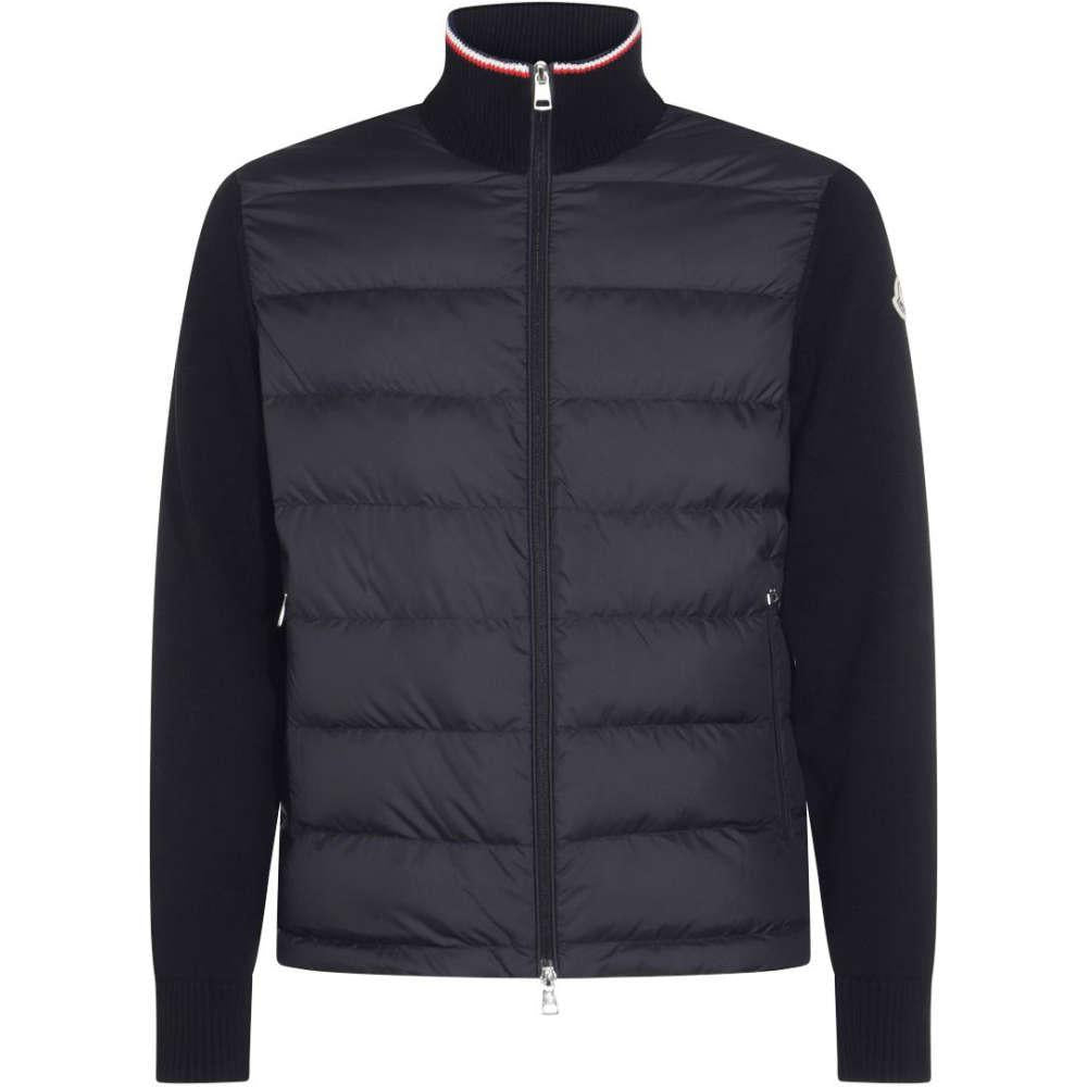 Moncler Logo Patch Navy Down Padded Cardigan Jacket K2091 9B00003 M1367 776