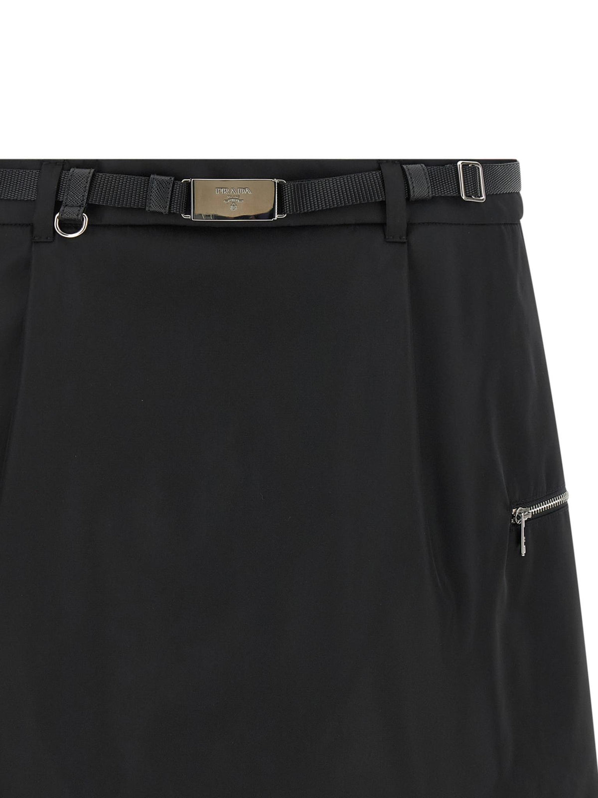 PRADA Black Wool Mini Skirt