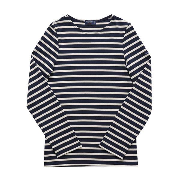 Saint James Meridian Modern Stripe Long Sleeve Unisex T-Shirt 6870 MARINE ECRU