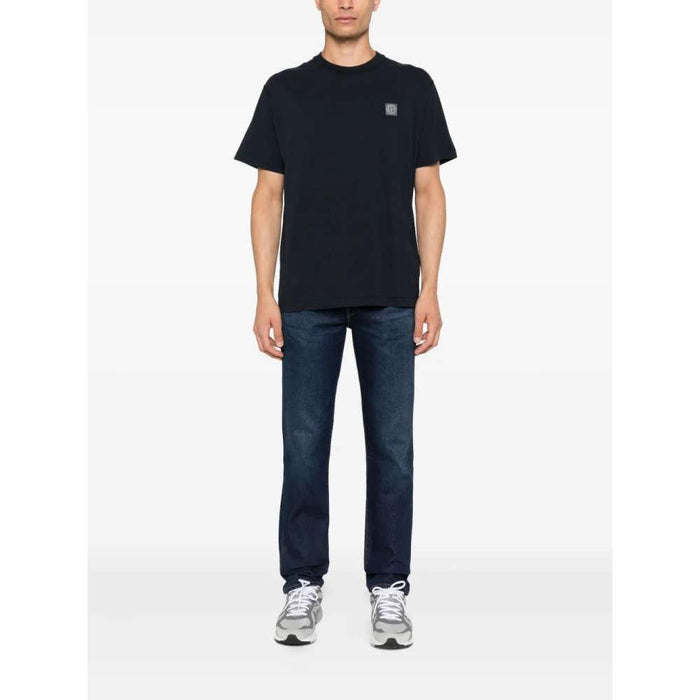 STONE ISLAND Logo Patch Black Short Sleeve T-Shirt